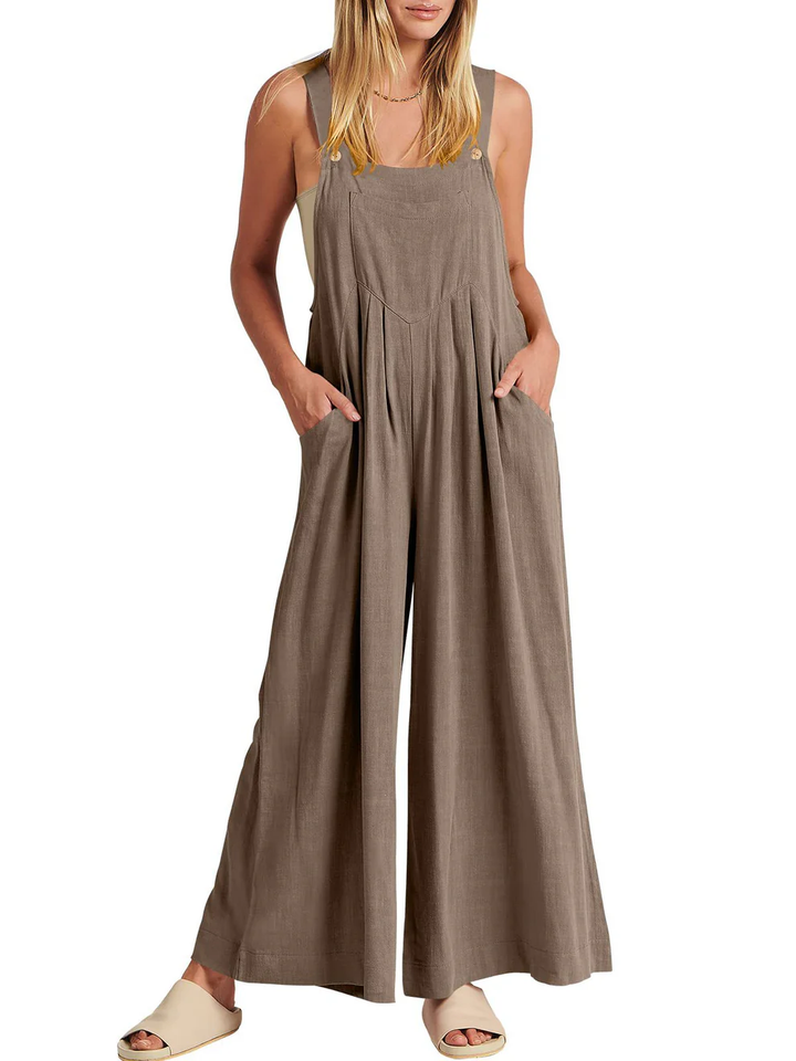 Aiyana Relaxed Button-Strap Jumpsuit