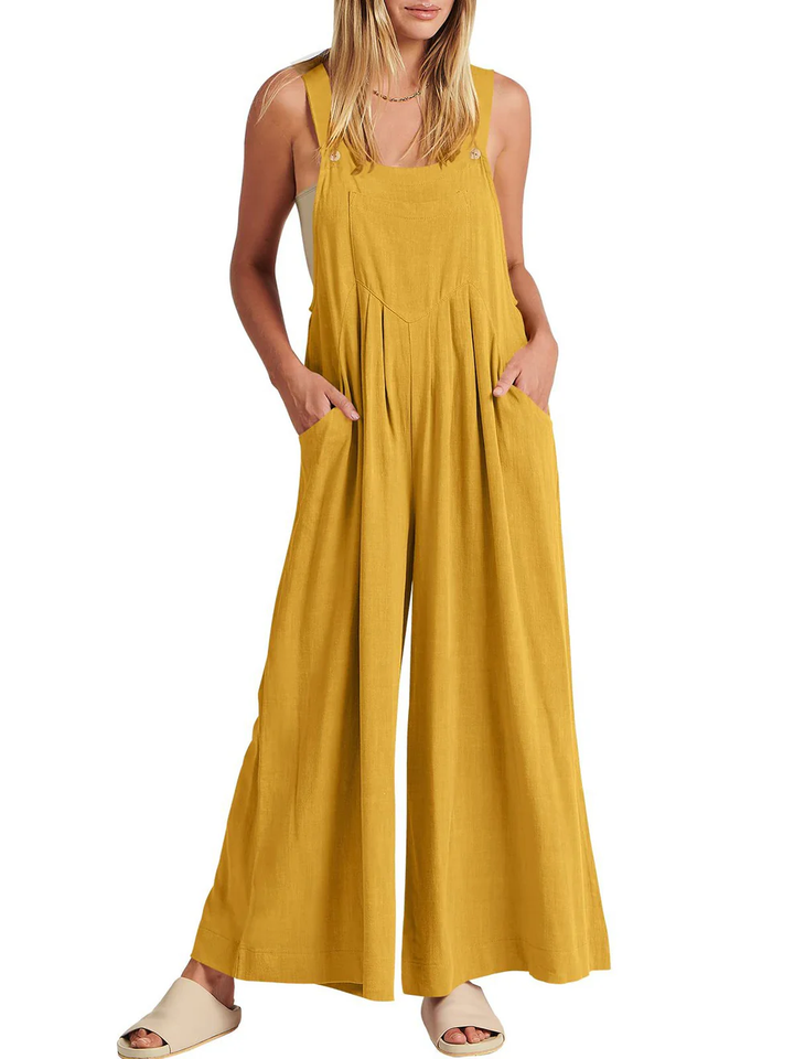 Aiyana Relaxed Button-Strap Jumpsuit