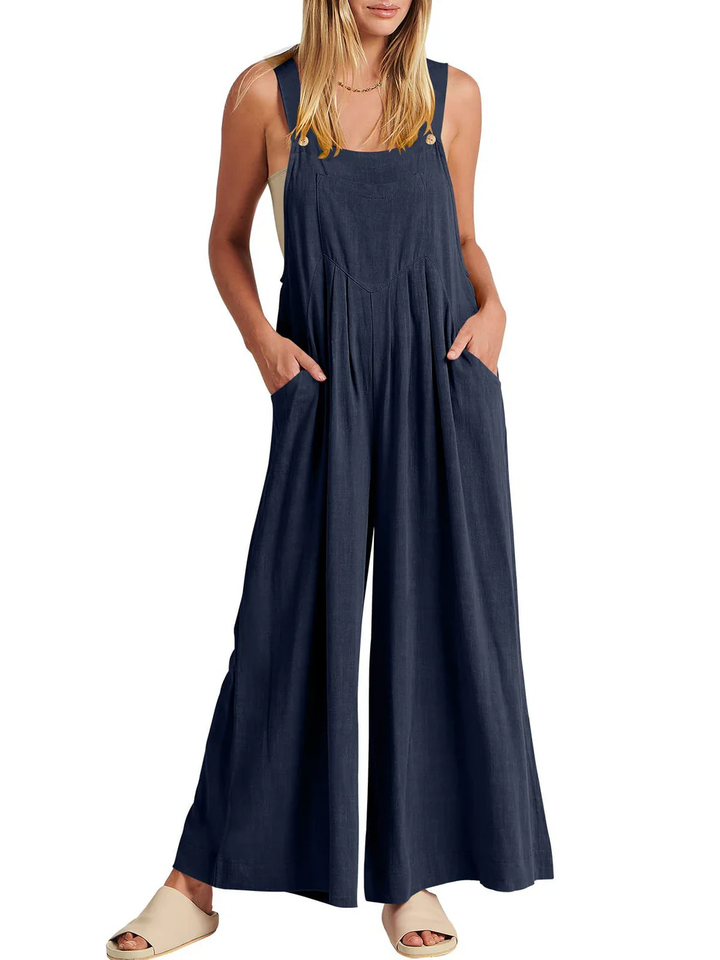Aiyana Relaxed Button-Strap Jumpsuit